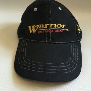 Warrior Custom Golf Hat Baseball Ball Cap Adjustable Black OSFA